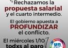 PARO DE UnTER.  EN RECHAZO A LA PROPUESTA AJUSTADORA DEL GOBIERNO