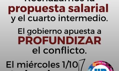 PARO DE UnTER.  EN RECHAZO A LA PROPUESTA AJUSTADORA DEL GOBIERNO